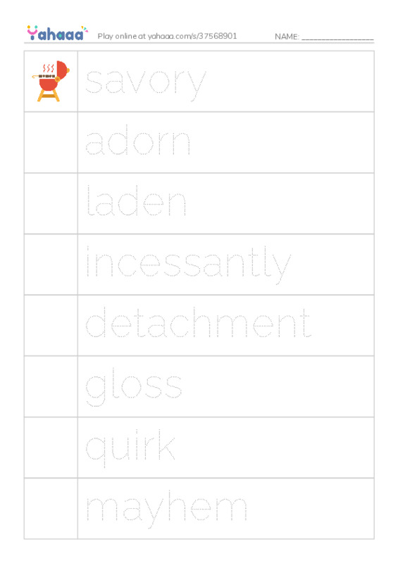 RAZ Vocabulary Y: Leaving Home PDF one column image words