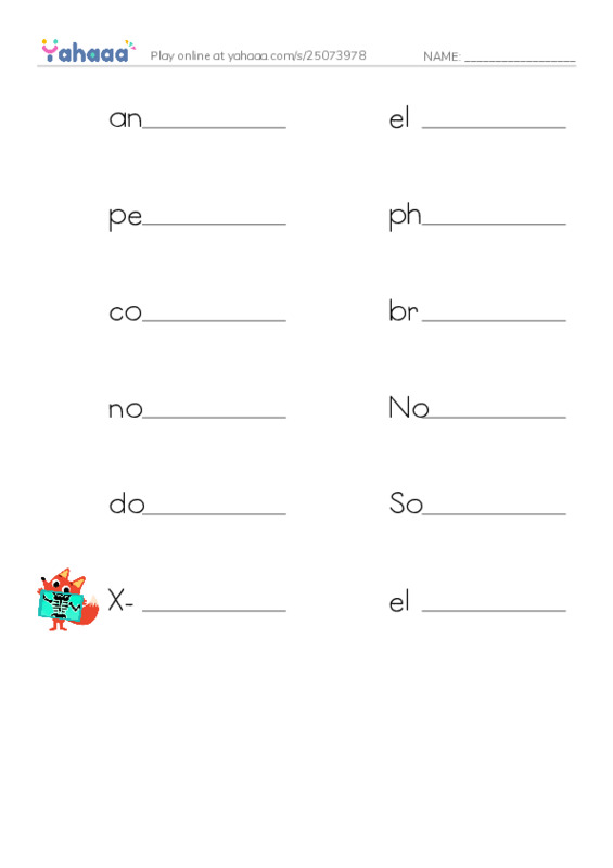 RAZ Vocabulary Y: Marie Curie PDF worksheet writing row