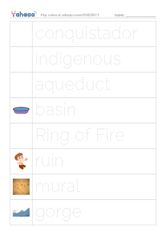 RAZ Vocabulary Y: Mexico PDF one column image words