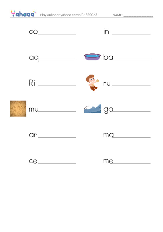 RAZ Vocabulary Y: Mexico PDF worksheet writing row