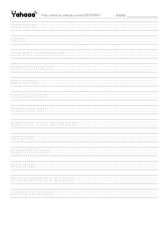 RAZ Vocabulary Y: Miltie Mathhead Takes the Mound PDF write between the lines worksheet