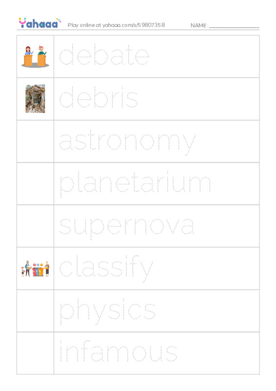 RAZ Vocabulary Y: Neil deGrasse Tyson Star Man PDF one column image words