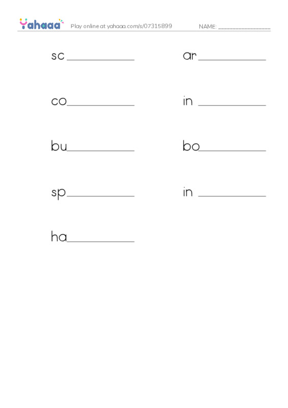 RAZ Vocabulary Y: Ships of Discovery PDF worksheet writing row