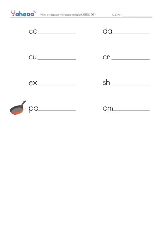 RAZ Vocabulary Y: The Art of Photography PDF worksheet writing row