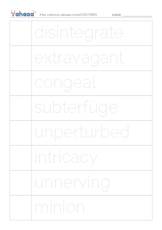 RAZ Vocabulary Y: The Cat in the Palace PDF one column image words