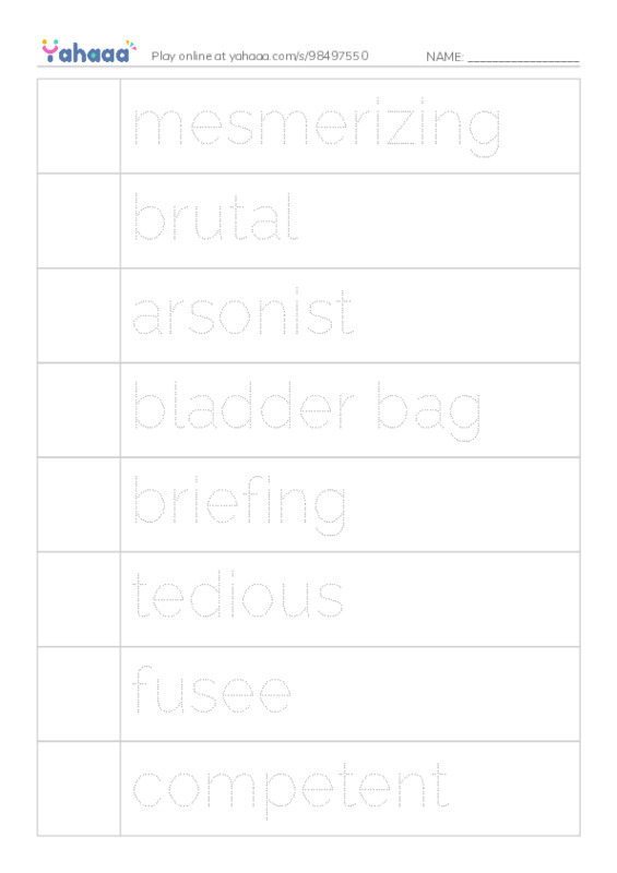 RAZ Vocabulary Y: The Firefighter PDF one column image words