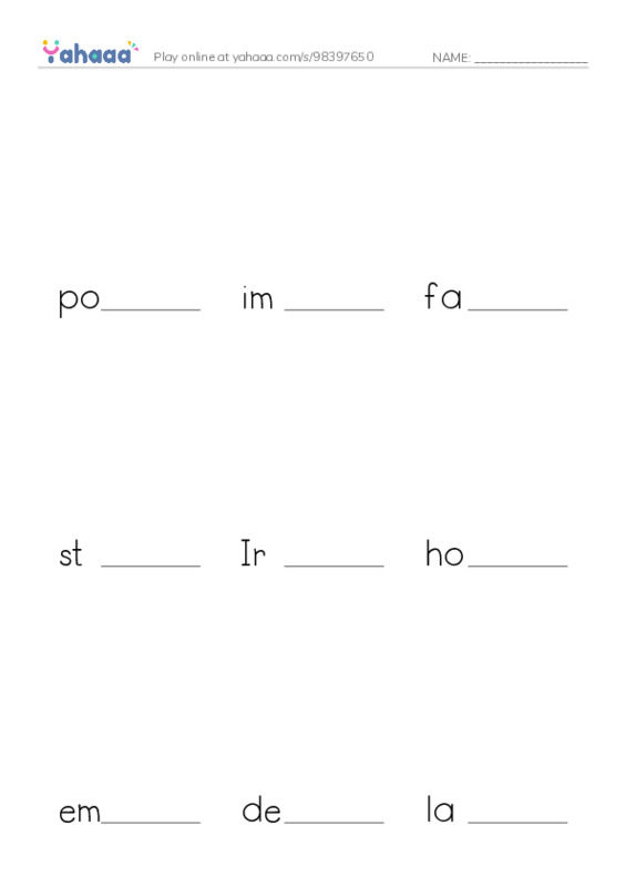 RAZ Vocabulary Y: The Great Hunger PDF worksheet to fill in words gaps