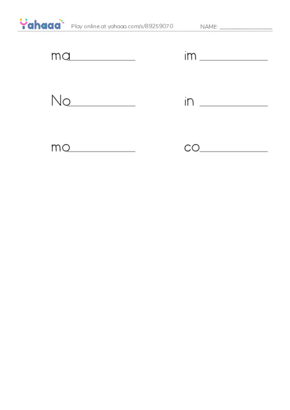 RAZ Vocabulary Y: The Story of Lewis and Clark Book 2 To the Pacific Ocean PDF worksheet writing row