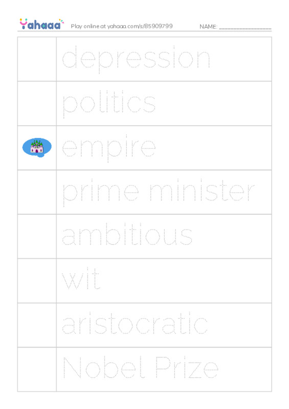 RAZ Vocabulary Y: Winston Churchill Never Give In PDF one column image words