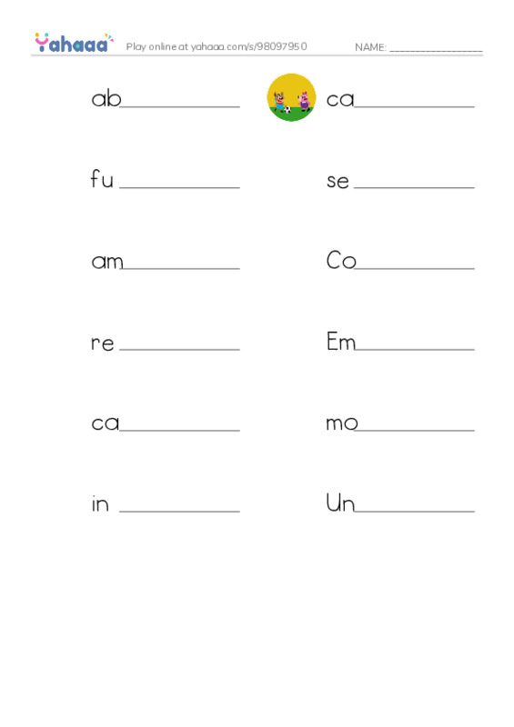 RAZ Vocabulary Z: 1865 The End of the Civil War(1) PDF worksheet writing row