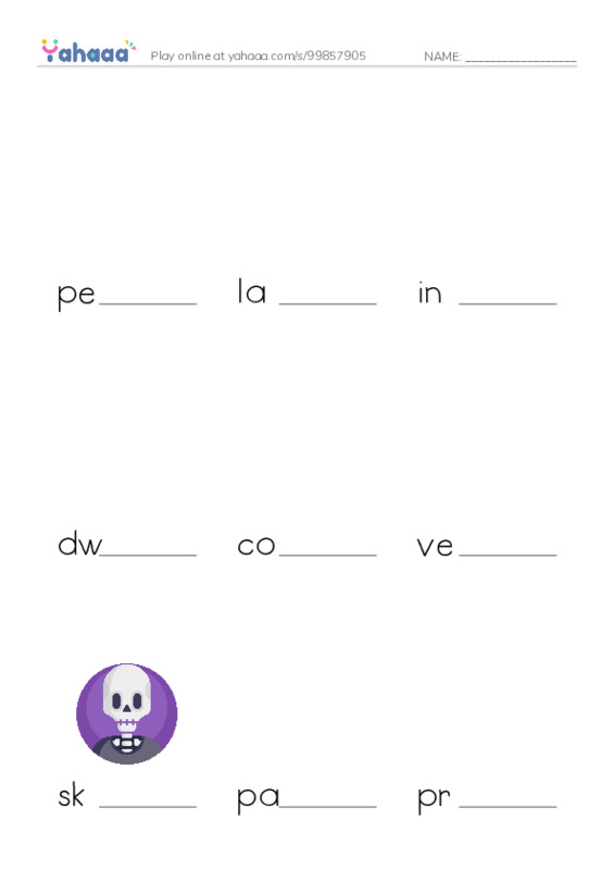 RAZ Vocabulary Z: A New Skyline PDF worksheet to fill in words gaps