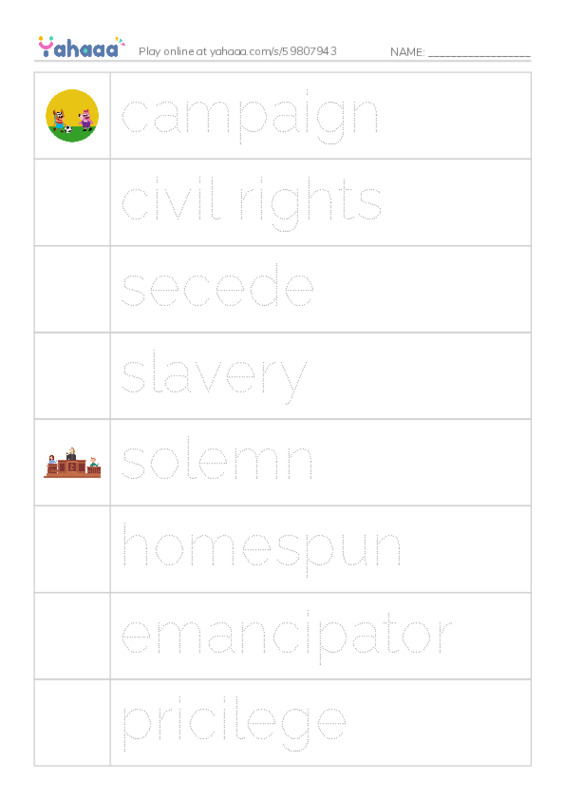 RAZ Vocabulary Z: Abraham Lincoln From Log Cabin to the White House PDF one column image words