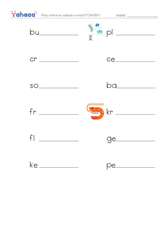 RAZ Vocabulary Z: Blue Whales Giant Mammals PDF worksheet writing row