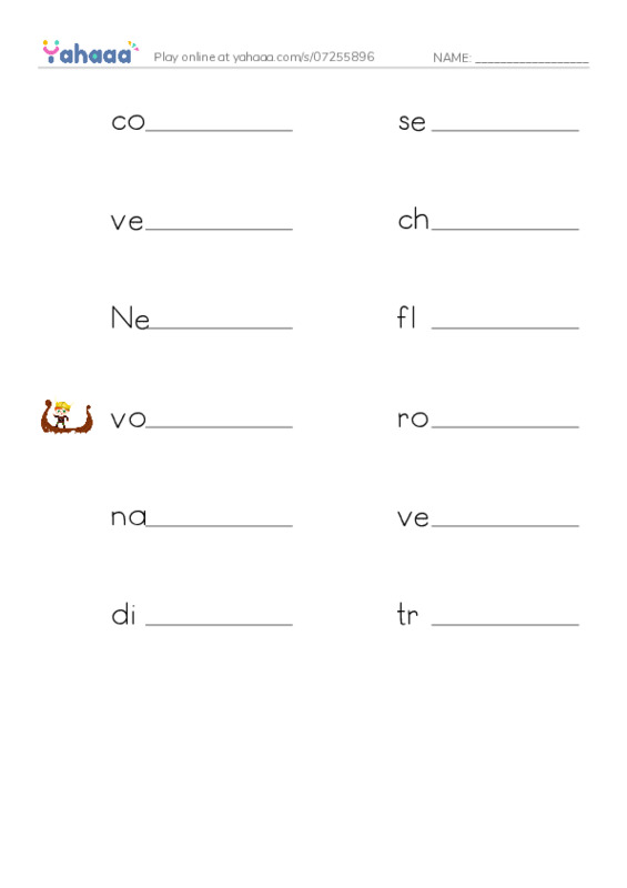 RAZ Vocabulary Z: Christopher Columbus PDF worksheet writing row