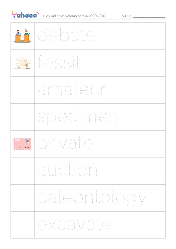 RAZ Vocabulary Z: Dino Duel PDF one column image words