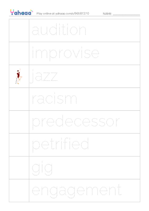 RAZ Vocabulary Z: Ella Fitzgerald PDF one column image words