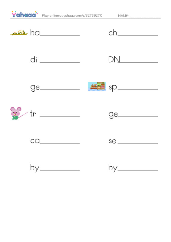 RAZ Vocabulary Z: Genetics at Work PDF worksheet writing row