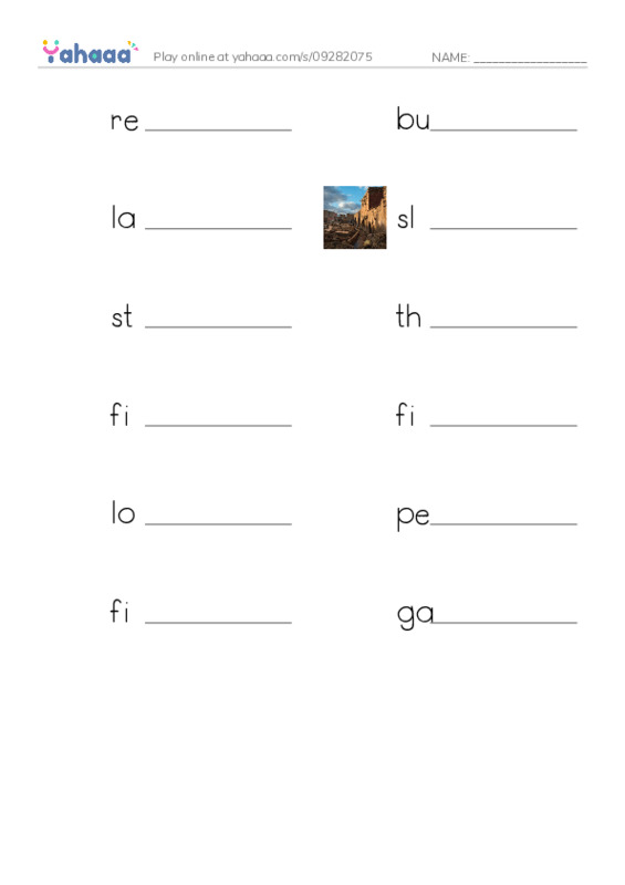 RAZ Vocabulary Z: Great City Fires PDF worksheet writing row
