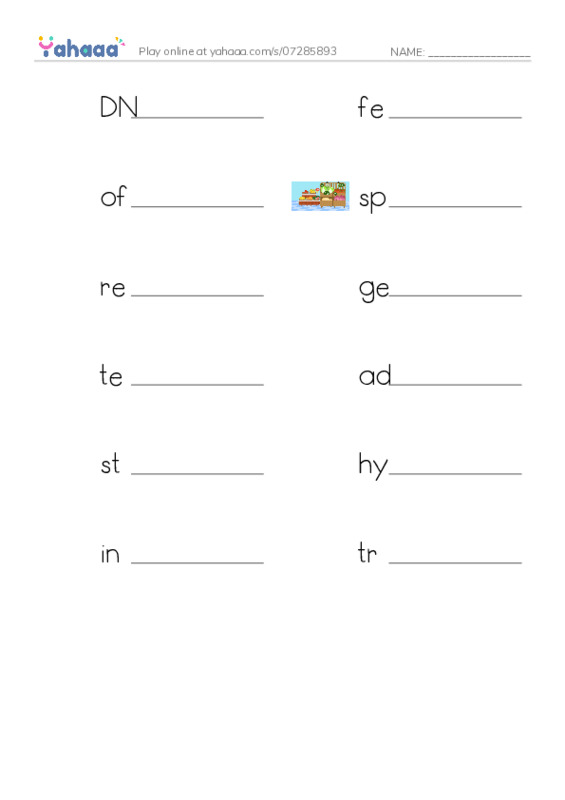 RAZ Vocabulary Z: Hybrid Animals PDF worksheet writing row