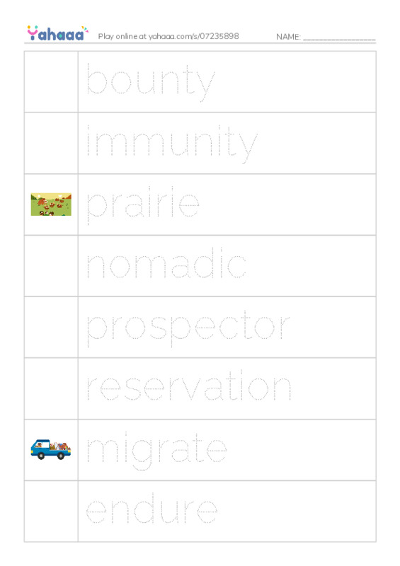 RAZ Vocabulary Z: Native Americans of the Great Plains PDF one column image words