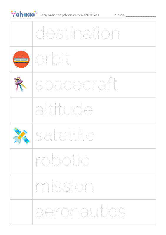 RAZ Vocabulary Z: Private Spaceships PDF one column image words