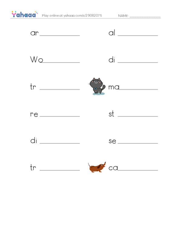 RAZ Vocabulary Z: Sergeant Stubby PDF worksheet writing row