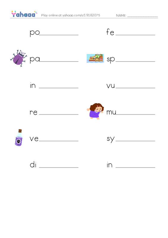 RAZ Vocabulary Z: Symbiotic Wildlife PDF worksheet writing row