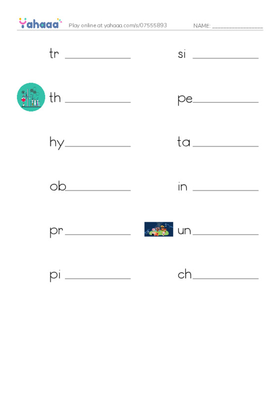 RAZ Vocabulary Z: The Black Stones PDF worksheet writing row
