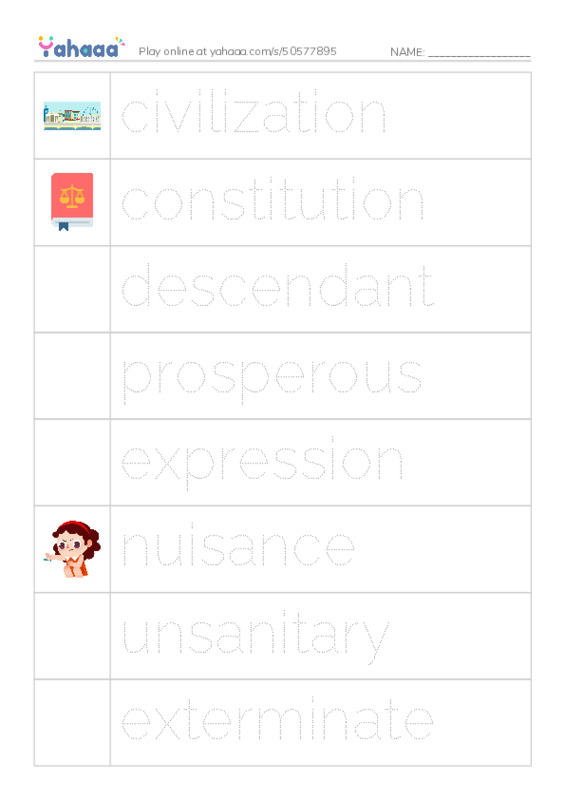 RAZ Vocabulary Z: The Cherokees PDF one column image words