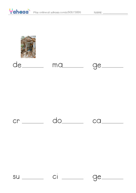 RAZ Vocabulary Z: Volcanoes PDF worksheet to fill in words gaps