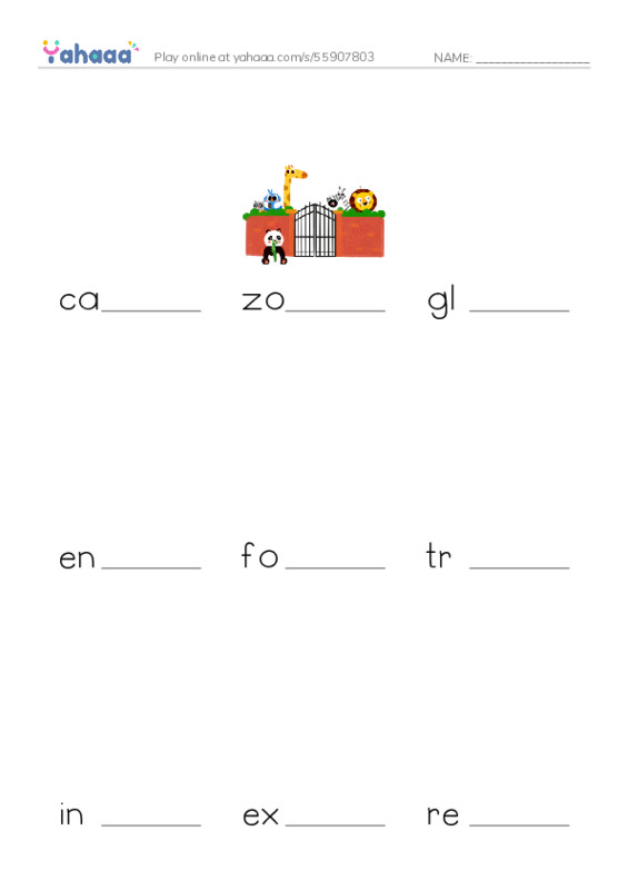 RAZ Vocabulary Z: Zoos Through the Ages PDF worksheet to fill in words gaps