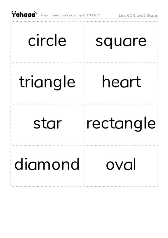 Let's GO 0: Unit 3 Shapes PDF two columns flashcards