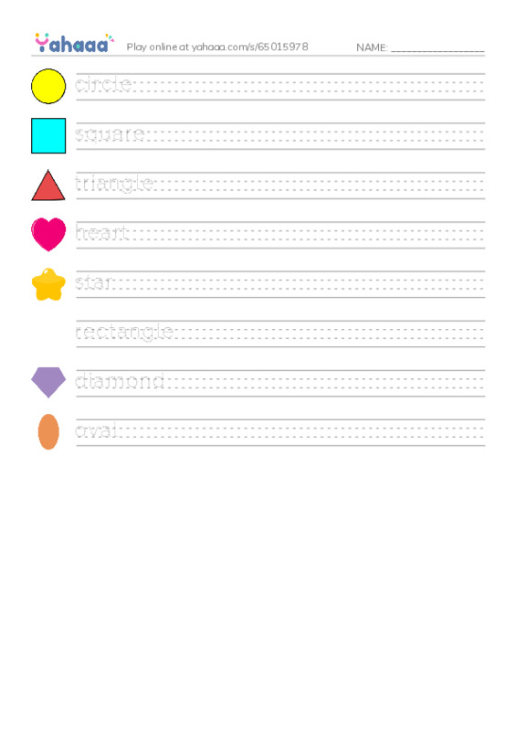 Let's GO 0: Unit 3 Shapes PDF write between the lines worksheet