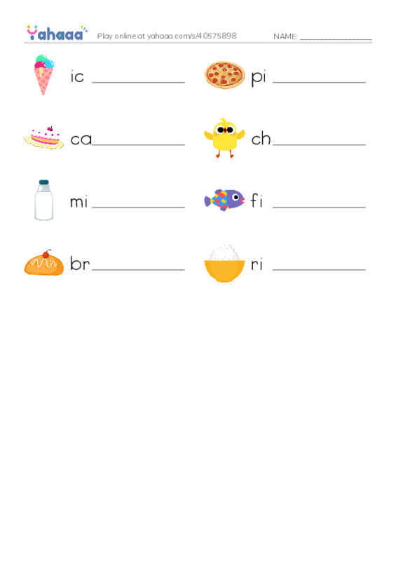 Let's GO 0: Unit 6 Food PDF worksheet writing row
