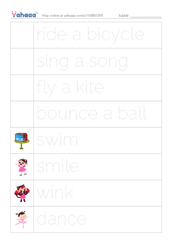 Let's GO 0: Unit 8 I Can PDF one column image words