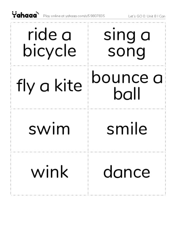 Let's GO 0: Unit 8 I Can PDF two columns flashcards