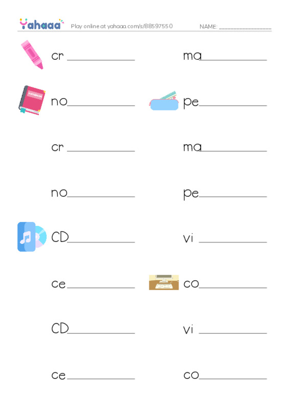 Let's GO 1: Unit 3 At the Store PDF worksheet writing row