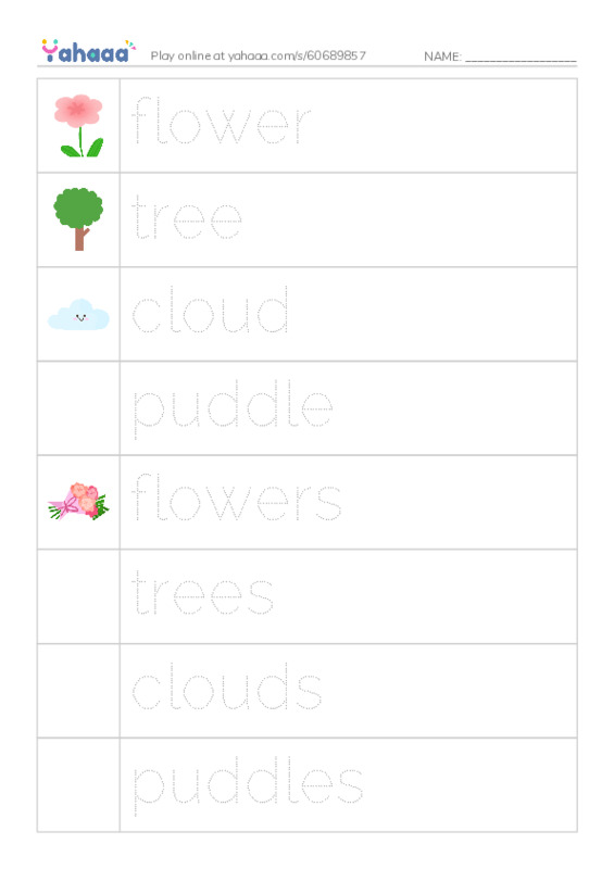 Let's GO 1: Unit 6 Outdoors PDF one column image words