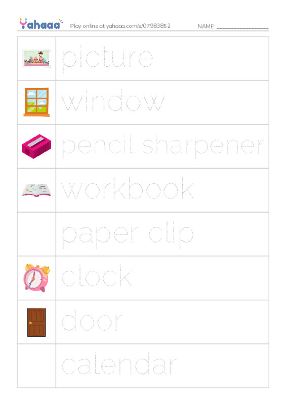 Let's GO 2: Unit 1 At School PDF one column image words