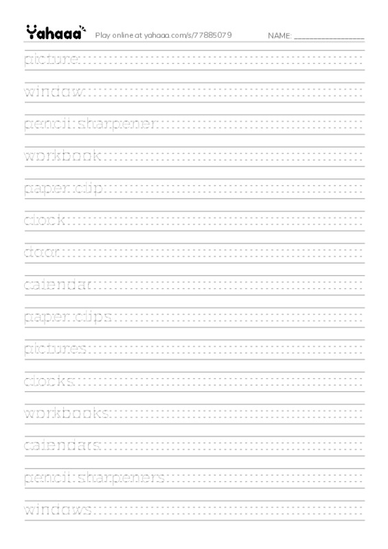 Let's GO 2: Unit 1 At School PDF write between the lines worksheet