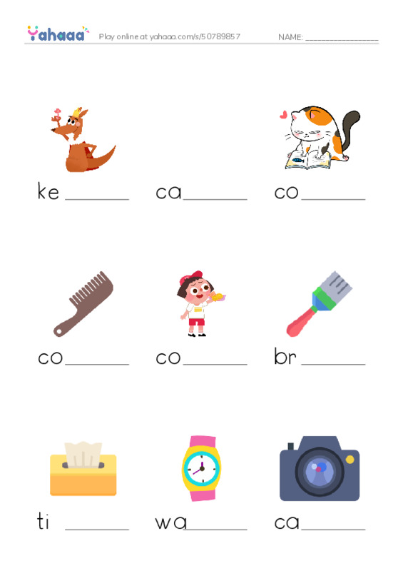 Let's GO 2: Unit 2 My Things PDF worksheet to fill in words gaps