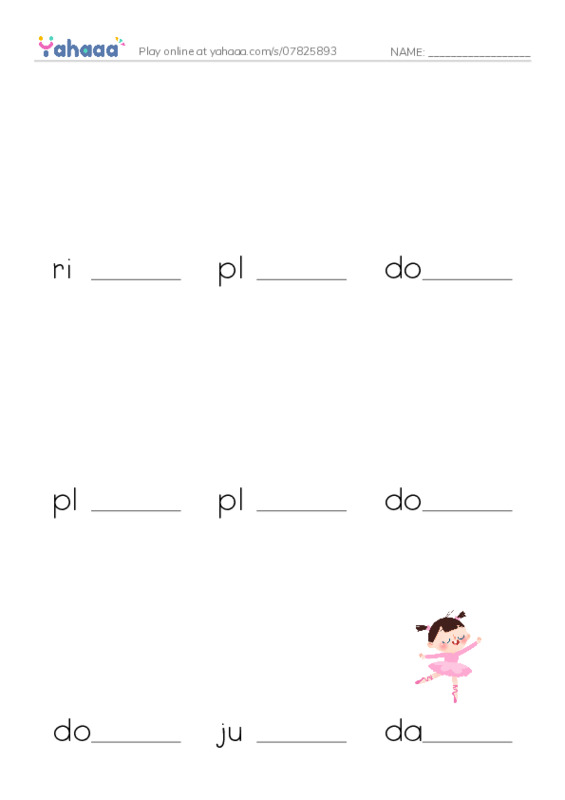 Let's GO 2: Unit 3 Things I Can Do PDF worksheet to fill in words gaps