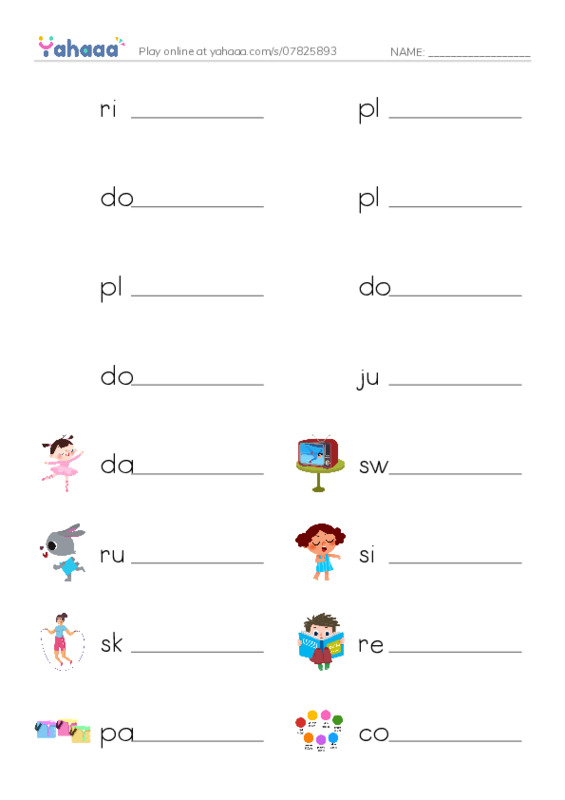 Let's GO 2: Unit 3 Things I Can Do PDF worksheet writing row