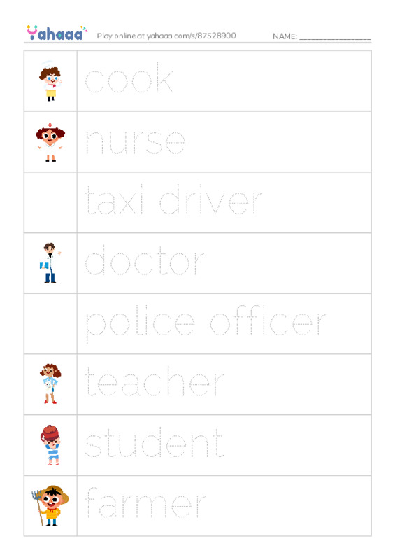 Let's GO 2: Unit 4 Occupations PDF one column image words