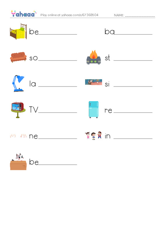 Let's GO 2: Unit 6 My House PDF worksheet writing row