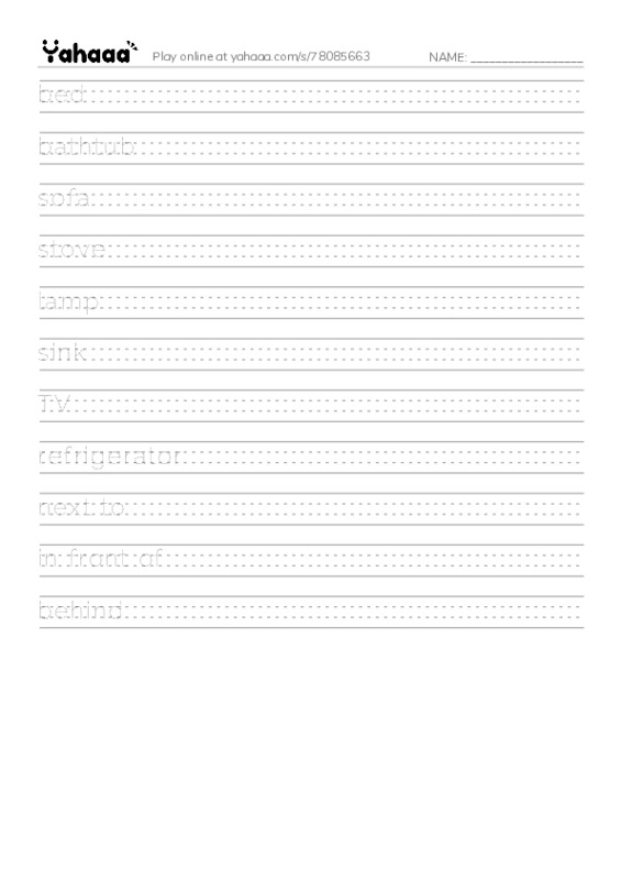 Let's GO 2: Unit 6 My House PDF write between the lines worksheet