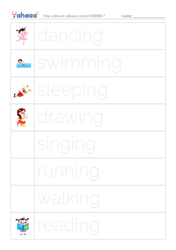 Let's GO 2: Unit 8 Doing Things PDF one column image words