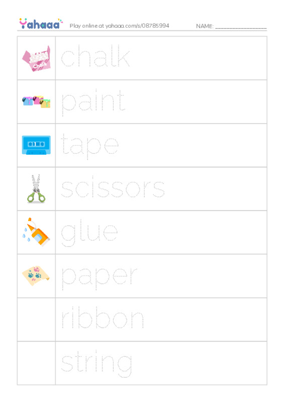 Let's GO 3: Unit 1 At School PDF one column image words