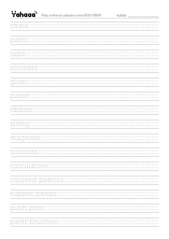 Let's GO 3: Unit 1 At School PDF write between the lines worksheet