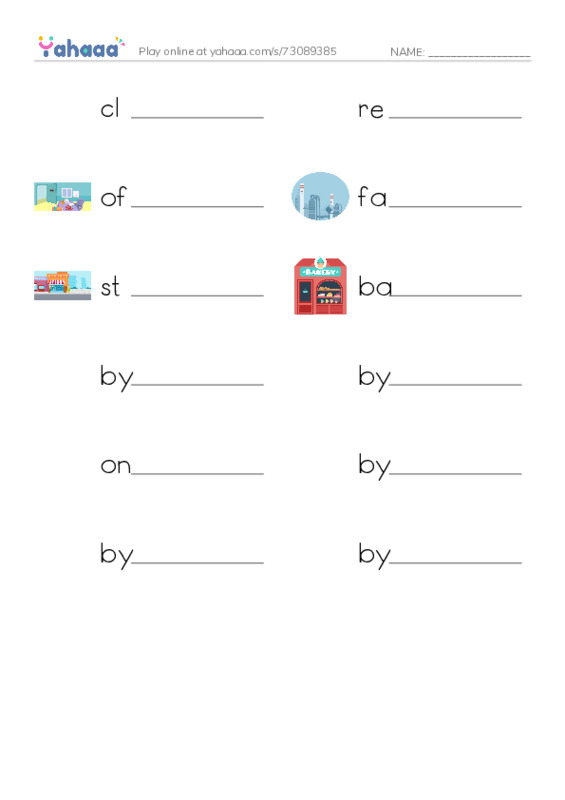 Let's GO 3: Unit 3 Places PDF worksheet writing row